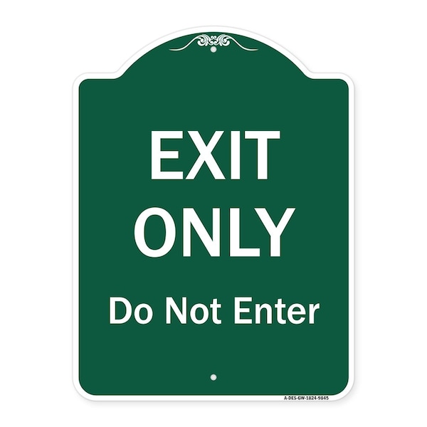 Signmission Exit Only Do Not Enter Heavy-Gauge Aluminum Architectural Sign, 24" H, GW-1824-9845 A-DES-GW-1824-9845 - main